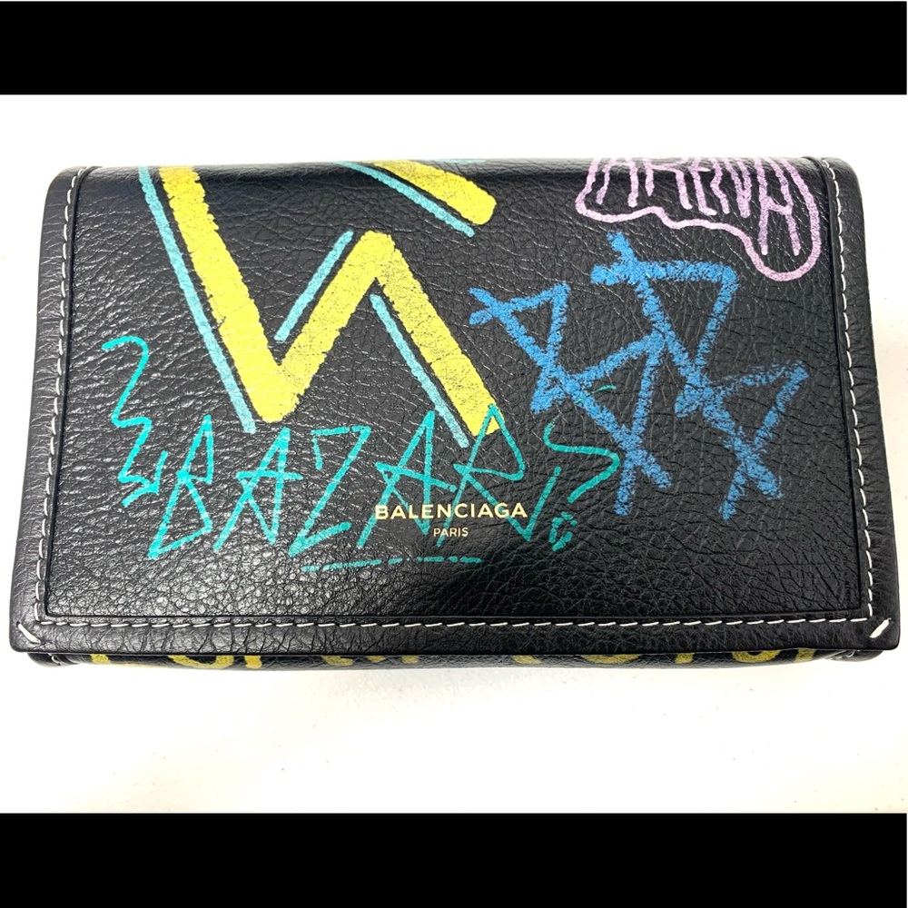 Balenciaga Black Mini Bag with Yellow and Blue Accents